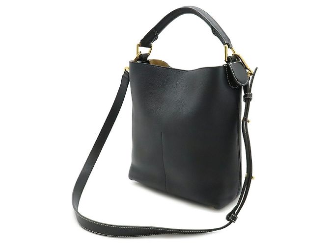 Borsa in pelle Loewe Anagram T Bucket Small Nero - vista 2