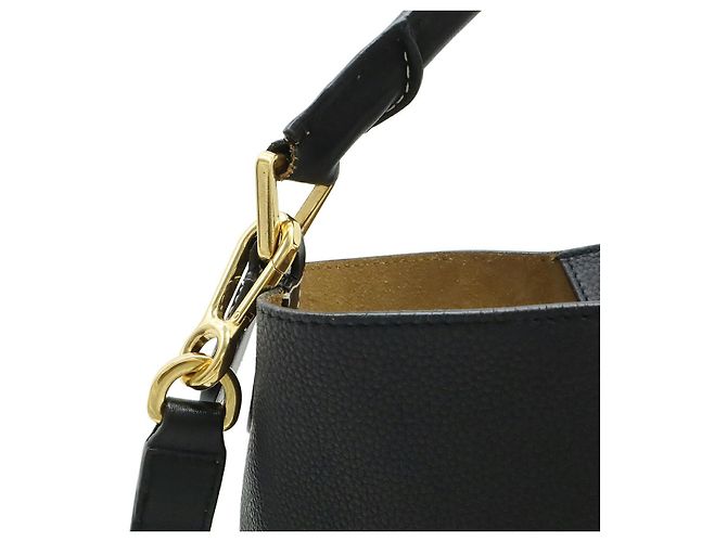 Borsa in pelle Loewe Anagram T Bucket Small Nero - vista 7