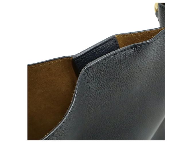 Borsa in pelle Loewe Anagram T Bucket Small Nero - vista 8
