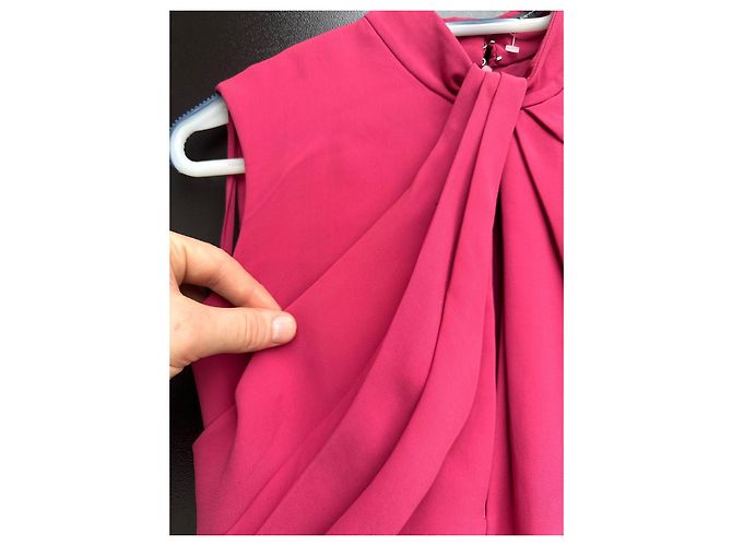 Vestido Halter con Cuello de Joyas Alexander McQueen Rosa - vista 20