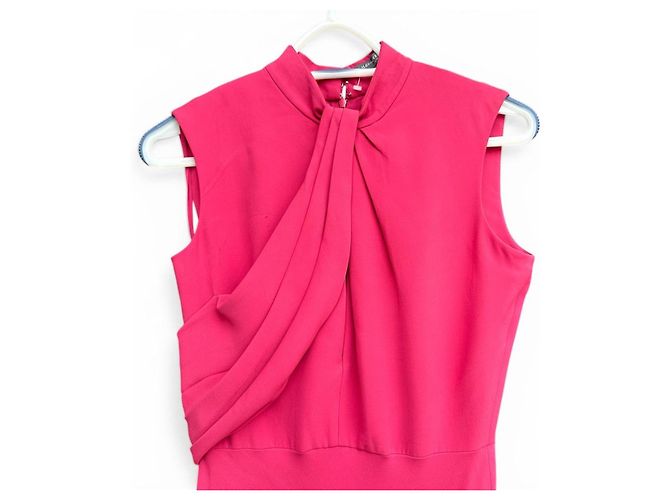 Vestido Halter con Cuello de Joyas Alexander McQueen Rosa - vista 3