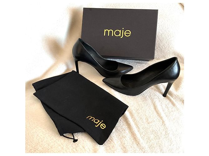 Décolleté Maje in pelle nera numero 38 Nero - vista 2