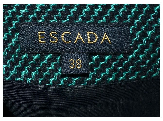 Abito midi Escada lana e seta verde e nero - vista 5