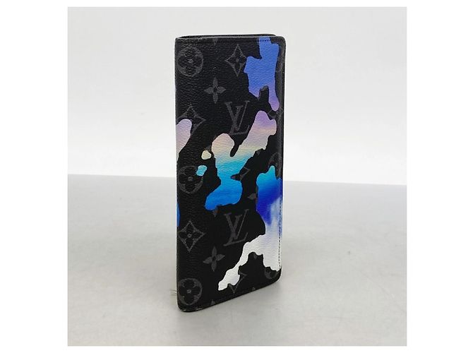 Brazza Louis Vuitton Monogram Eclipse Langbörse Schwarz Blau - Ansicht 2