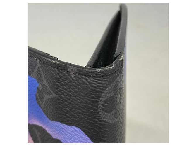 Brazza Louis Vuitton Monogram Eclipse Langbörse Schwarz Blau - Ansicht 5