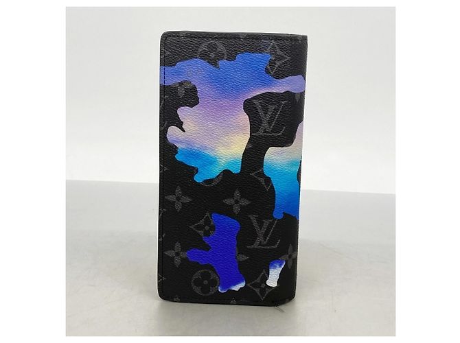 Brazza Louis Vuitton Monogram Eclipse Langbörse Schwarz Blau - Ansicht 7
