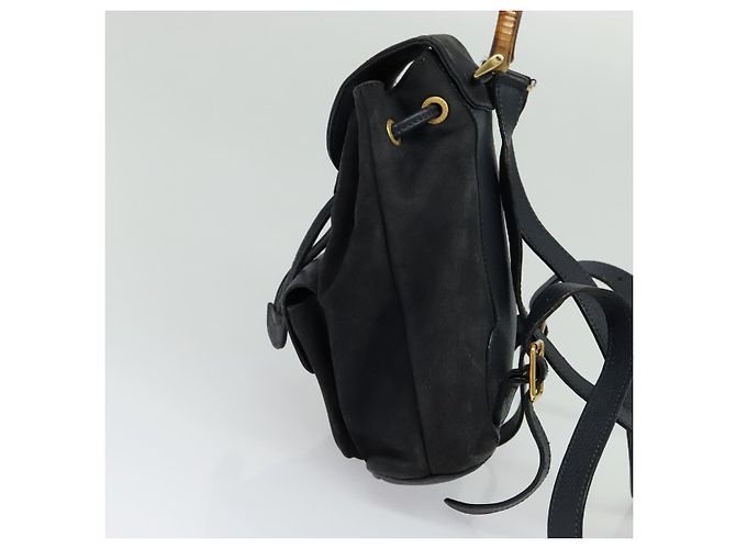 Gucci Gucci bamboo daim mini Blu navy - vista 3
