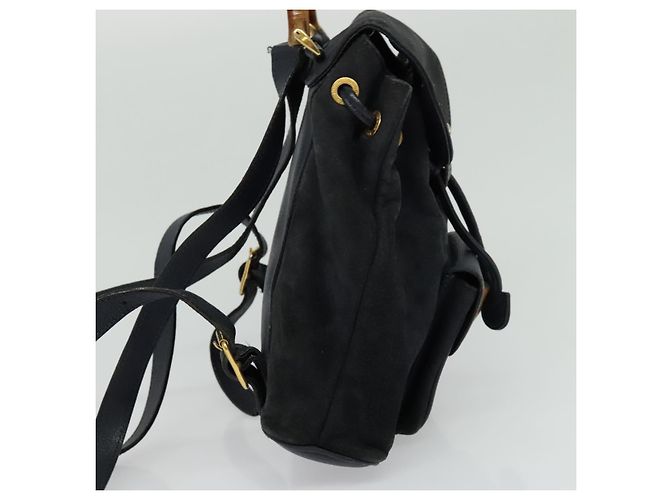 Gucci Gucci bamboo daim mini Blu navy - vista 4