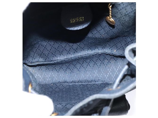 Gucci Gucci bamboo daim mini Blu navy - vista 5