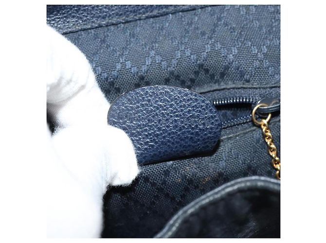 Gucci Gucci bamboo daim mini Blu navy - vista 7