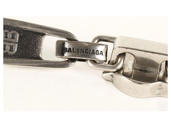 Collana choker in catena con zip argentata Balenciaga 21SS Argento - vista 4