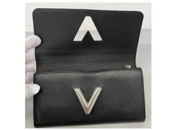 Cartera Larga Twist de Cuero Epi Louis Vuitton Negro - vista 10