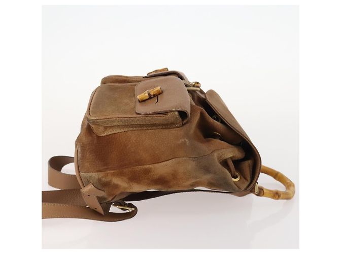 Gucci Vintage Bamboo Camoscio e Pelle Marrone - vista 3