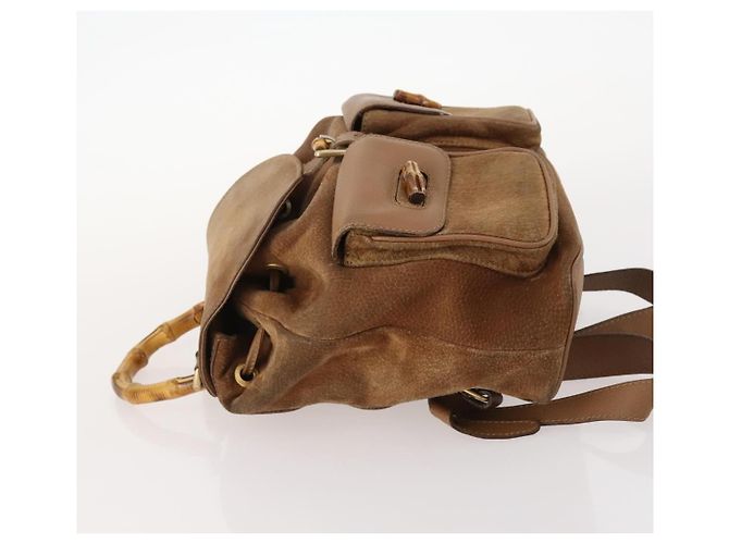 Gucci Vintage Bamboo Camoscio e Pelle Marrone - vista 4