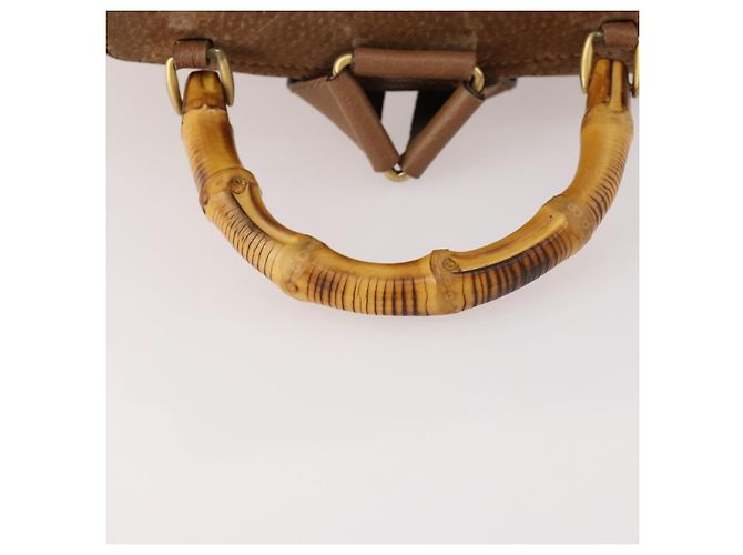Gucci Vintage Bamboo Camoscio e Pelle Marrone - vista 7