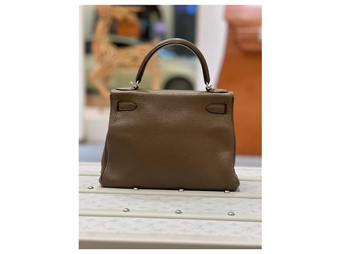 Hermès Kelly 28 in pelle togo grigio topo Grigio antracite - vista 3