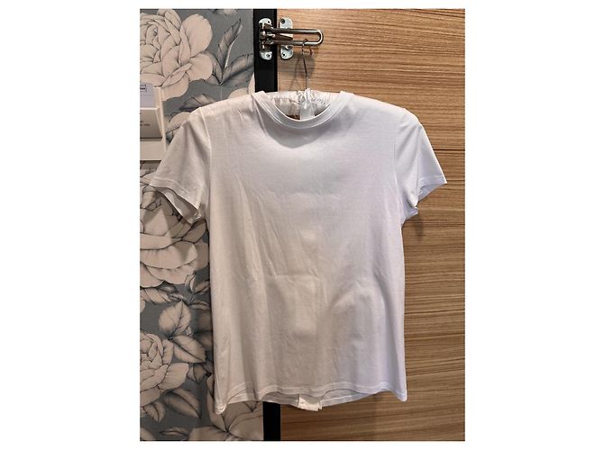 Camiseta de algodón blanca Chanel con botones dorados Blanco - vista 18