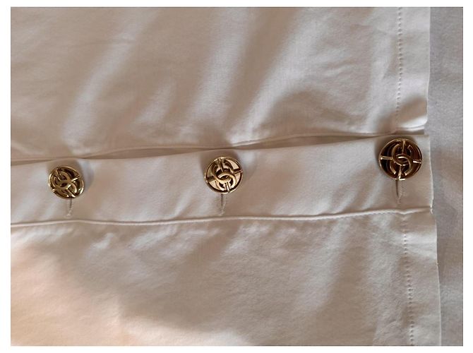 Camiseta de algodón blanca Chanel con botones dorados Blanco - vista 4