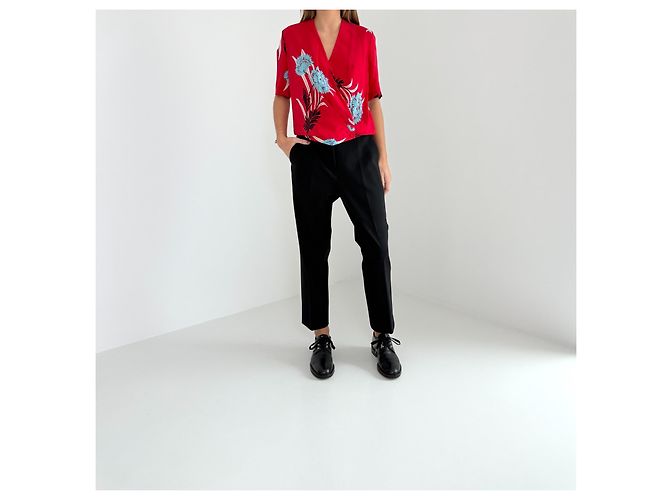 Top de seda Diane Von Furstenberg con estampado floral rojo Roja Multicolor - vista 2