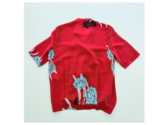 Top de seda Diane Von Furstenberg con estampado floral rojo Roja Multicolor - vista 3