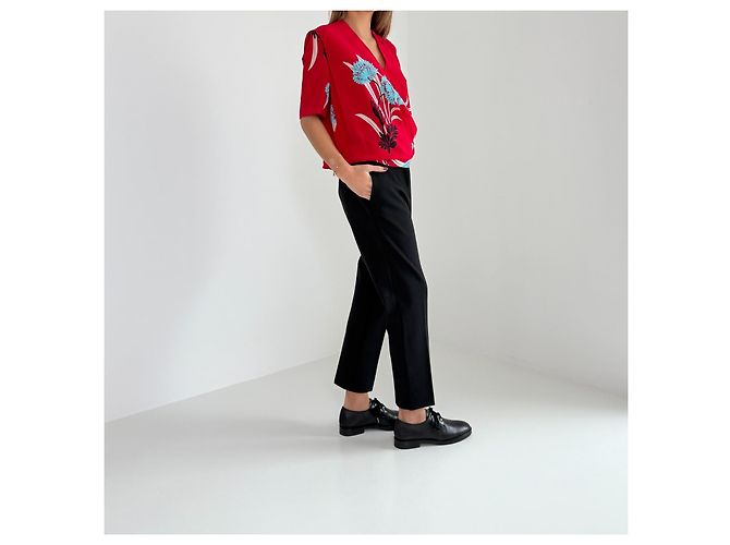 Top de seda Diane Von Furstenberg con estampado floral rojo Roja Multicolor - vista 5