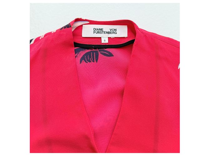 Top de seda Diane Von Furstenberg con estampado floral rojo Roja Multicolor - vista 6