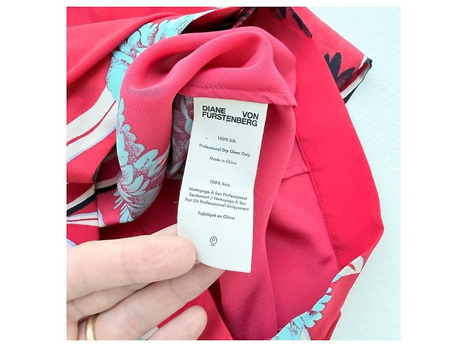 Top de seda Diane Von Furstenberg con estampado floral rojo Roja Multicolor - vista 7