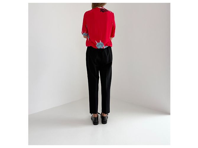 Top de seda Diane Von Furstenberg con estampado floral rojo Roja Multicolor - vista 8