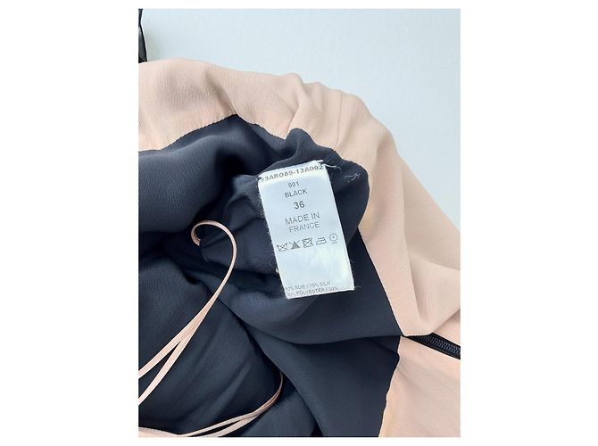 Chloé Schwarzes Kleid aus Seidenmischung mit Rüschen Größe 36 - Ansicht 6