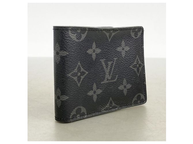 Slender Louis Vuitton Monogram Eclipse Bi-Fold Wallet Black - view 2