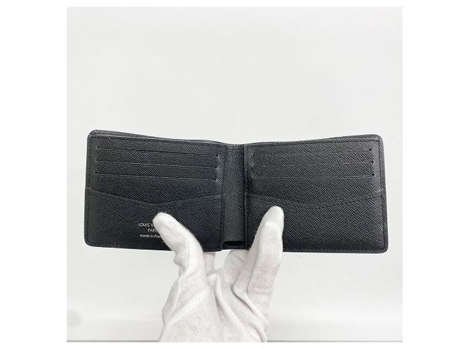Slender Louis Vuitton Monogram Eclipse Bi-Fold Wallet Black - view 3
