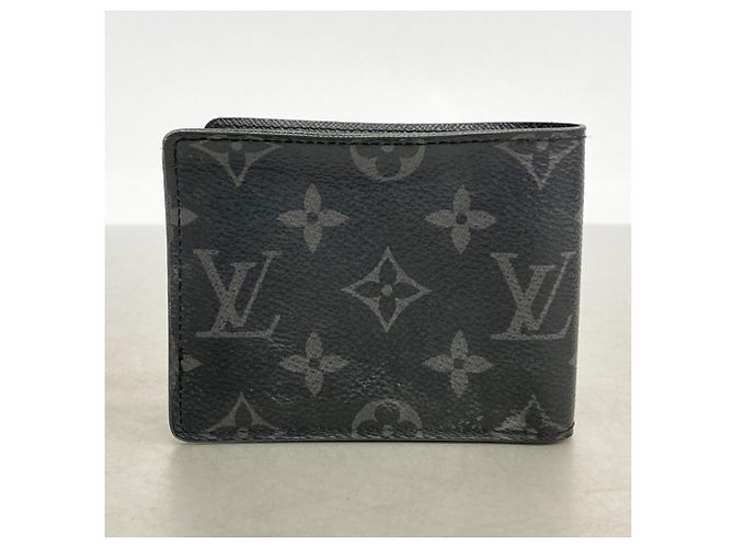 Slender Louis Vuitton Monogram Eclipse Bi-Fold Wallet Black - view 8