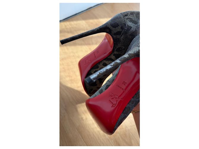 Christian Louboutin Décolleté Louboutin in pelle metallizzata leopardata - vista 7