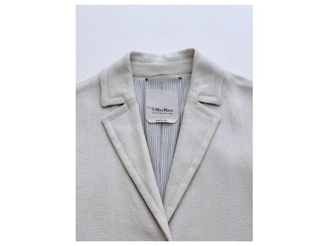 Abrigo Max Mara de algodón y lino beige - vista 6