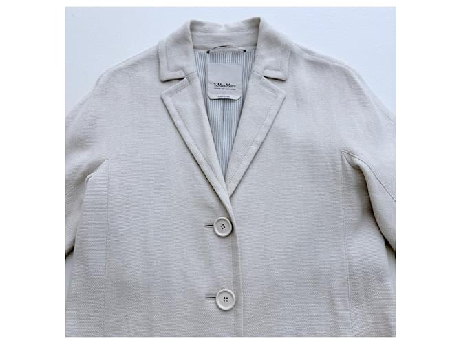 Abrigo Max Mara de algodón y lino beige - vista 7