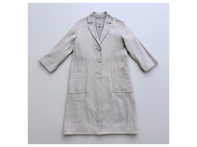 Abrigo Max Mara de algodón y lino beige - vista 8
