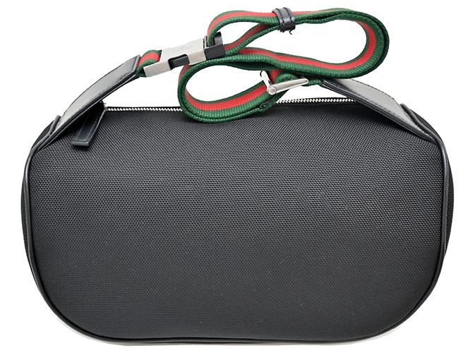 Marsupio in tela Techno Gucci Nero Rosso Verde - vista 2