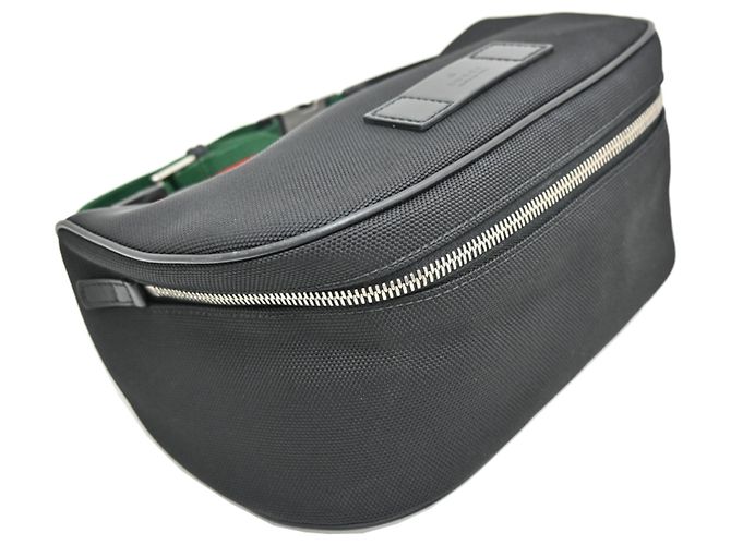 Marsupio in tela Techno Gucci Nero Rosso Verde - vista 3