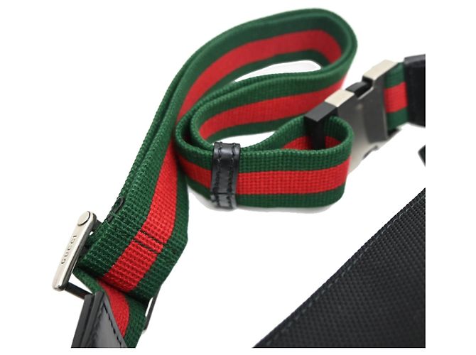 Marsupio in tela Techno Gucci Nero Rosso Verde - vista 5