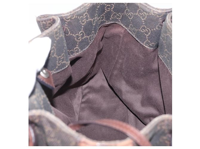 Borsa Tote GG Canvas Gucci Marrone Argento 101919 Auth hk3623 - vista 11