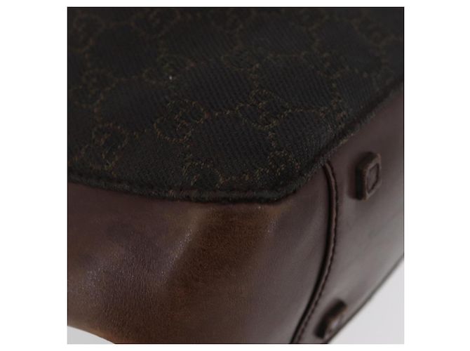 Borsa Tote GG Canvas Gucci Marrone Argento 101919 Auth hk3623 - vista 14