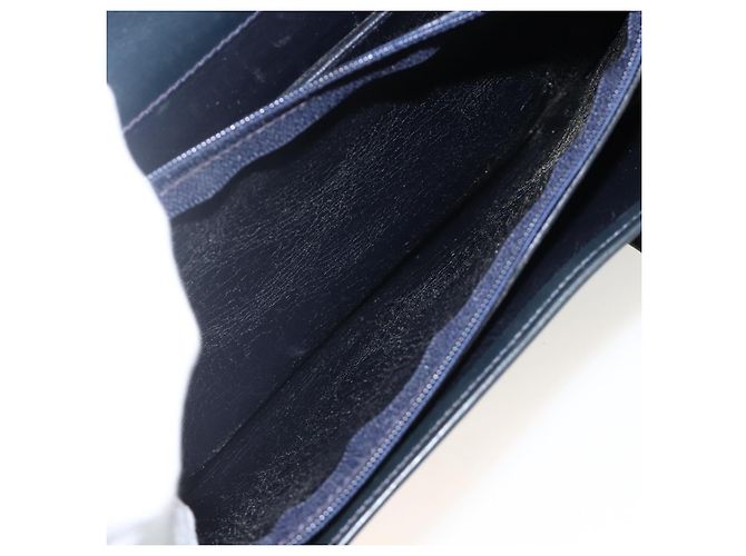 Borsa a Mano Christian Dior in Pelle Oro Blu Navy Auth ka3651 D'oro - vista 12