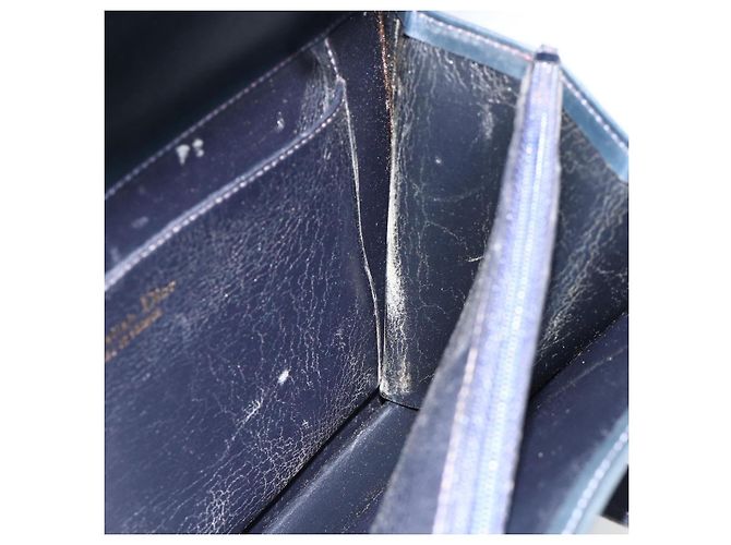 Borsa a Mano Christian Dior in Pelle Oro Blu Navy Auth ka3651 D'oro - vista 17