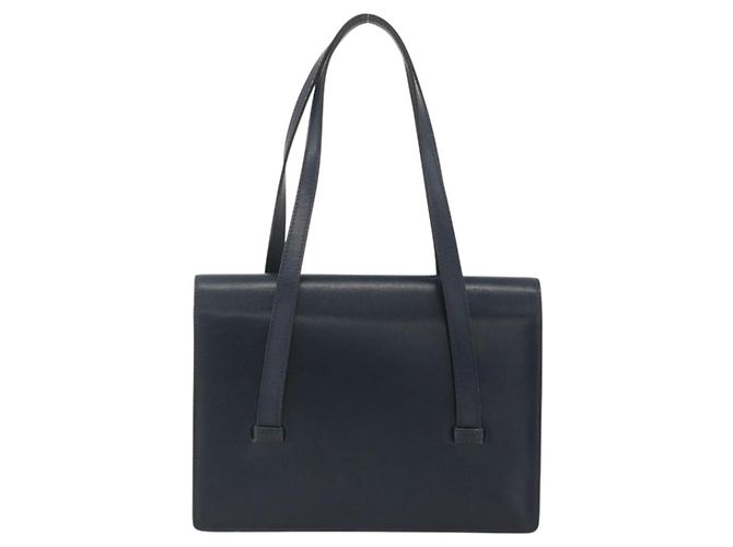 Borsa a Mano Christian Dior in Pelle Oro Blu Navy Auth ka3651 D'oro - vista 2