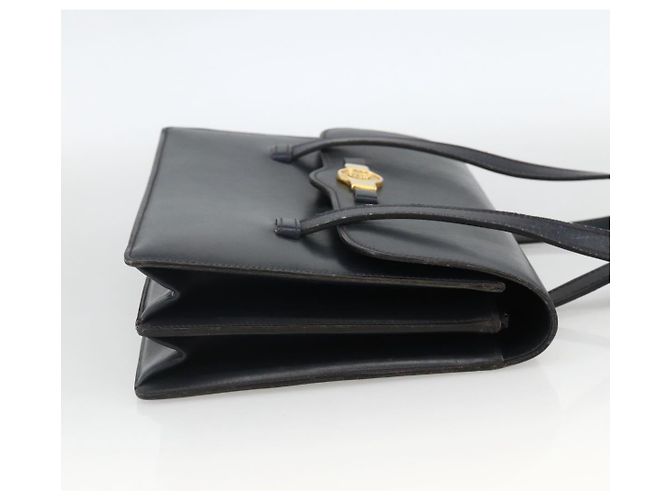 Borsa a Mano Christian Dior in Pelle Oro Blu Navy Auth ka3651 D'oro - vista 4