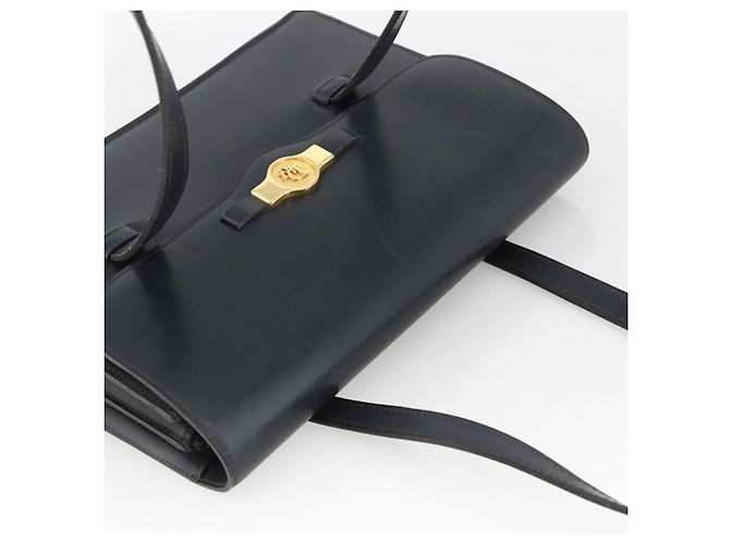 Borsa a Mano Christian Dior in Pelle Oro Blu Navy Auth ka3651 D'oro - vista 6