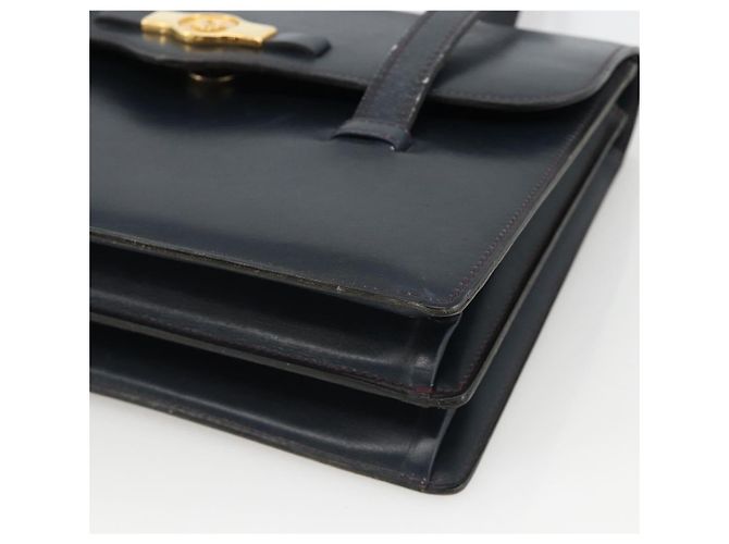 Borsa a Mano Christian Dior in Pelle Oro Blu Navy Auth ka3651 D'oro - vista 9