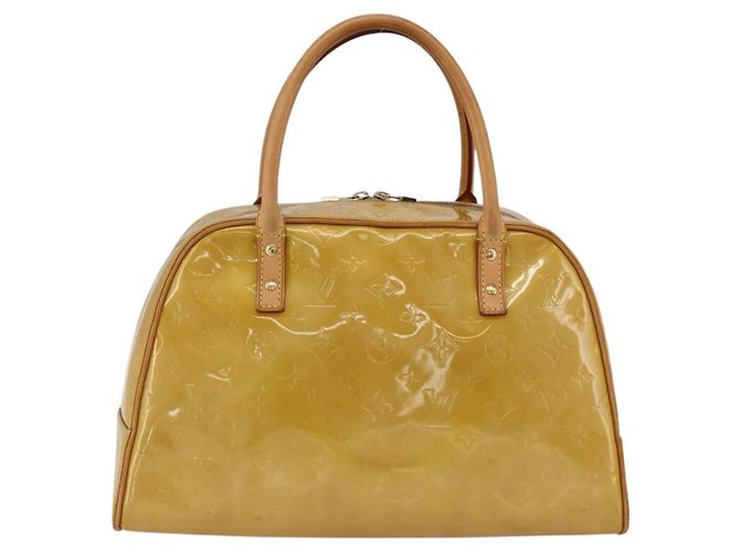LOUIS VUITTON Borsa a Mano Monogram Vernis Tompkins Square Beige M91149 Auth AMZ152 - vista 2