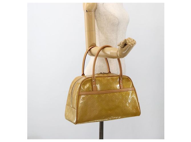 LOUIS VUITTON Borsa a Mano Monogram Vernis Tompkins Square Beige M91149 Auth AMZ152 - vista 23
