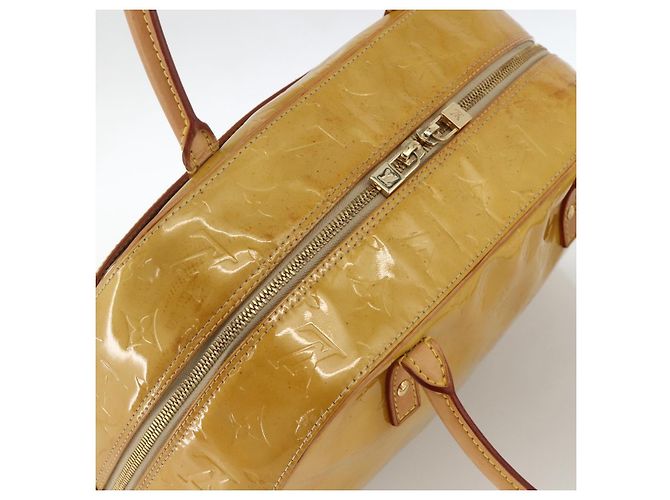 LOUIS VUITTON Borsa a Mano Monogram Vernis Tompkins Square Beige M91149 Auth AMZ152 - vista 6